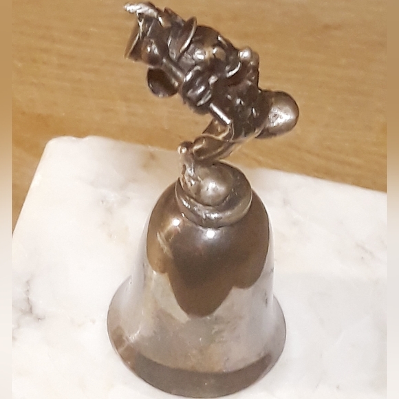 Vtg New England Disney Silver Plated Mickey Mouse Marching Band Bell - Picture 7 of 11